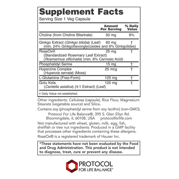 Protocol For Life Balance, Brain Regain, 90 Veg Capsules