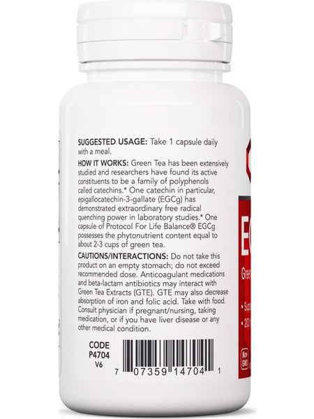 Protocol For Life Balance, EGCg, Green Tea Extract, 200 mg, 90 Veg Capsules