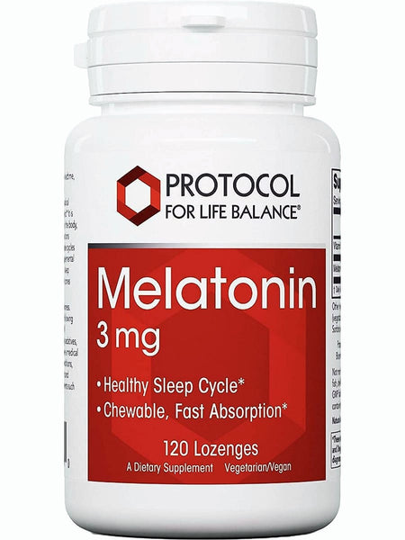 Protocol For Life Balance, Melatonin, 3 mg, 120 Lozenges