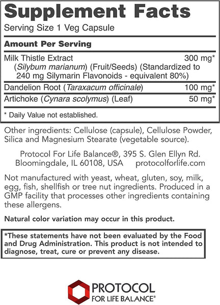 Protocol For Life Balance, Milk Thistle Extract, 300 mg, 90 Veg Capsules