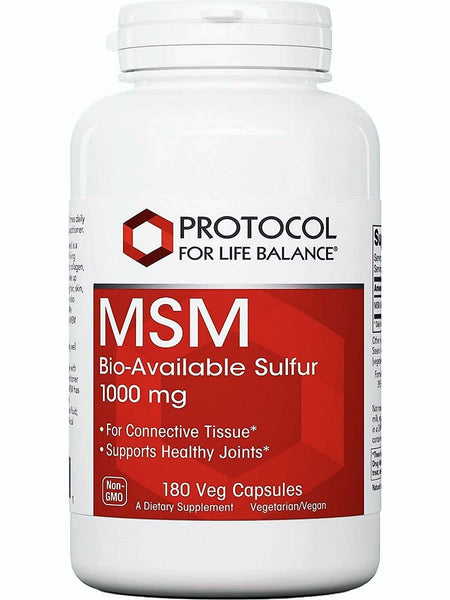 Protocol For Life Balance, MSM, 1,000 mg, 180 Veg Capsules
