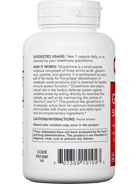 Protocol For Life Balance, Glutathione, 500 mg, 60 Veg Capsules