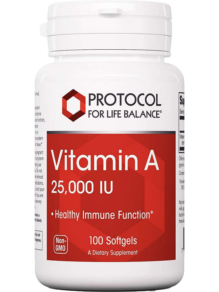 Protocol For Life Balance, Vitamin A, 25,000 IU, 100 Softgels