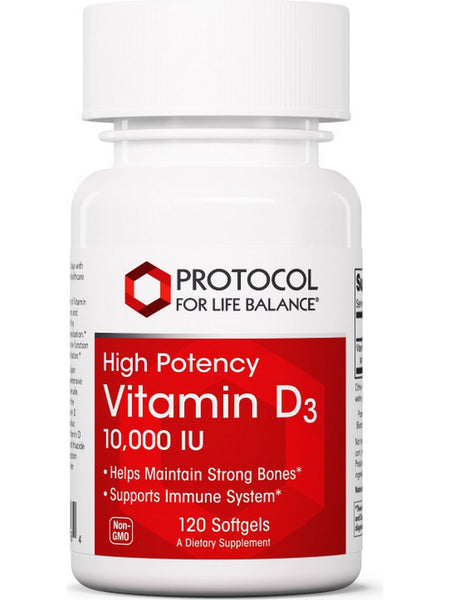 Protocol For Life Balance, Vitamin D3, Clinical Potency, 10,000 IU, 120 Softgels
