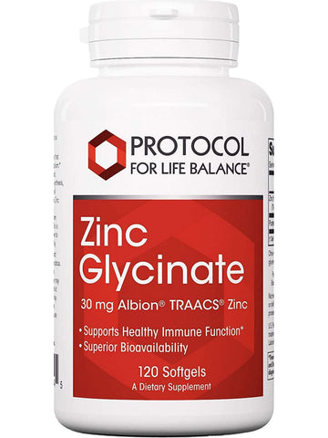 Protocol For Life Balance, Zinc Glycinate, 30 mg, 120 Softgels