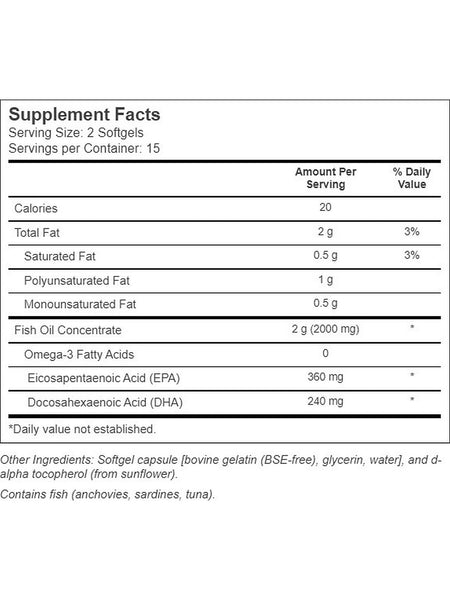 Protocol For Life Balance, Molecularly Distilled Omega-3, 1,000 mg, 30 Softgels