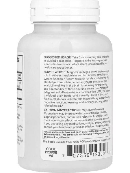 Protocol For Life Balance, Magtein Magnesium L-Threonate, 90 Veg Capsules