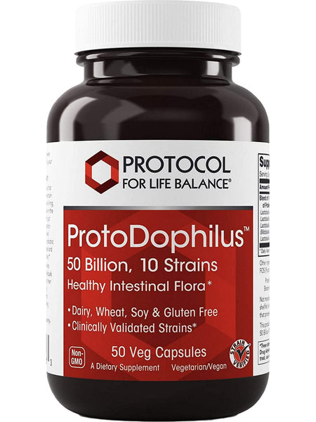 Protocol For Life Balance, ProtoDophilus, 50 Billion, 10 Strains, 50 Veg Capsules