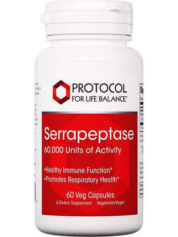Protocol For Life Balance, Serrapeptase, 60,000 Units, 60 Veg Capsules