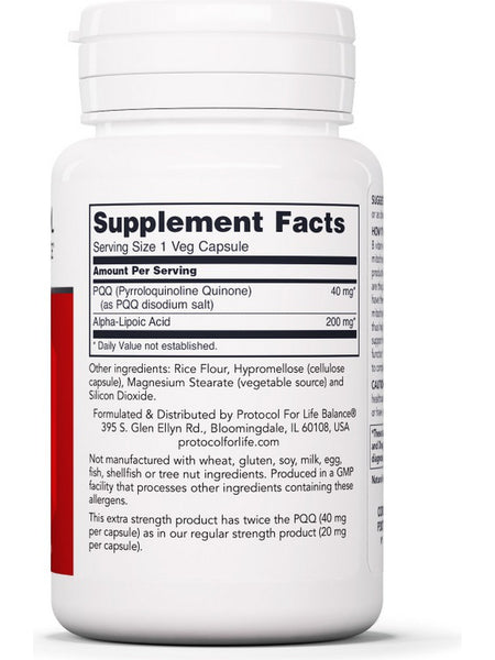 Protocol For Life Balance, PQQ, Extra Strength, 40 mg, 50 Veg Capsules