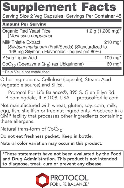 Protocol For Life Balance, Red Yeast Rice Plus, 600 mg, 90 Veg Capsules