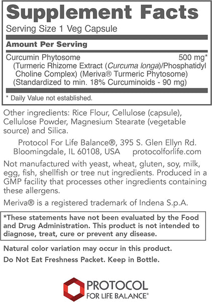 Protocol For Life Balance, Curcumin Phytosome, 60 Veg Capsules