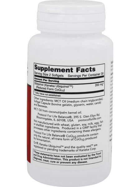 Protocol For Life Balance, Ubiquinol, 100 mg, 60 Softgels