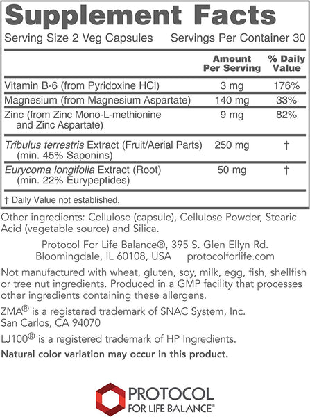 Protocol For Life Balance, Virility For Men, 60 Veg Capsules