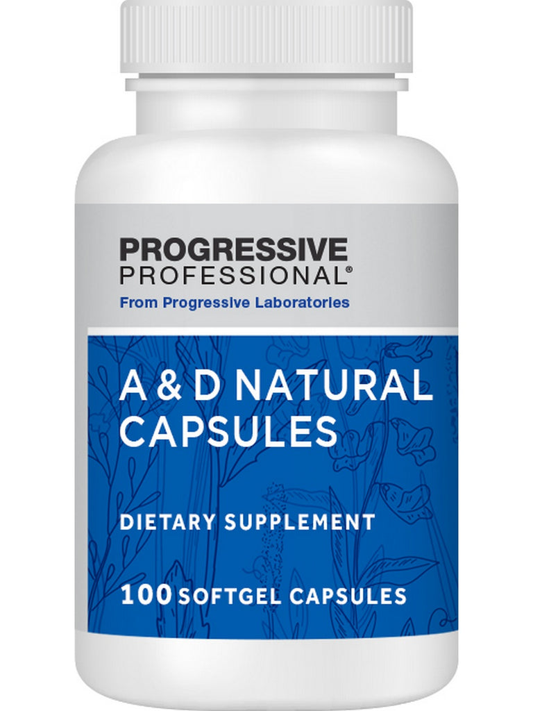 Progressive Labs, A and D Natural Capsules, 100 Softgel Capsules