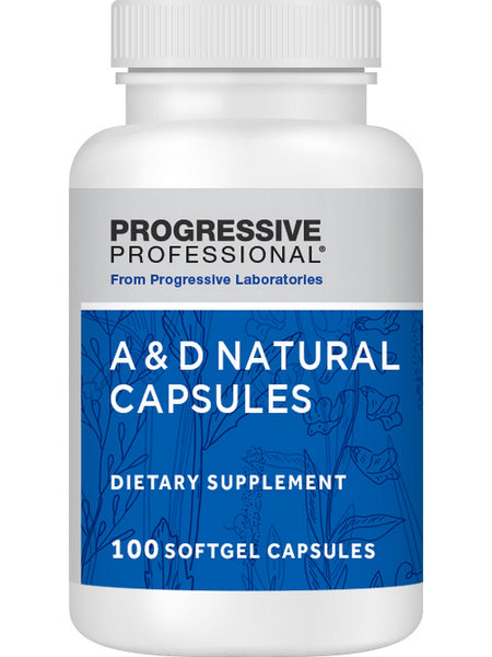 Progressive Labs, A and D Natural Capsules, 100 Softgel Capsules