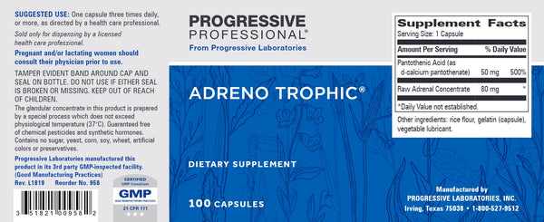 Progressive Labs, Adreno Trophic, 100 Capsules