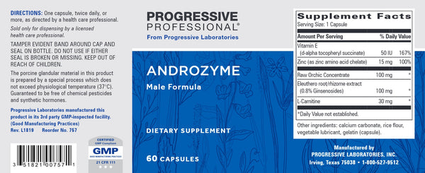 Progressive Labs, Androzyme, 60 Capsules