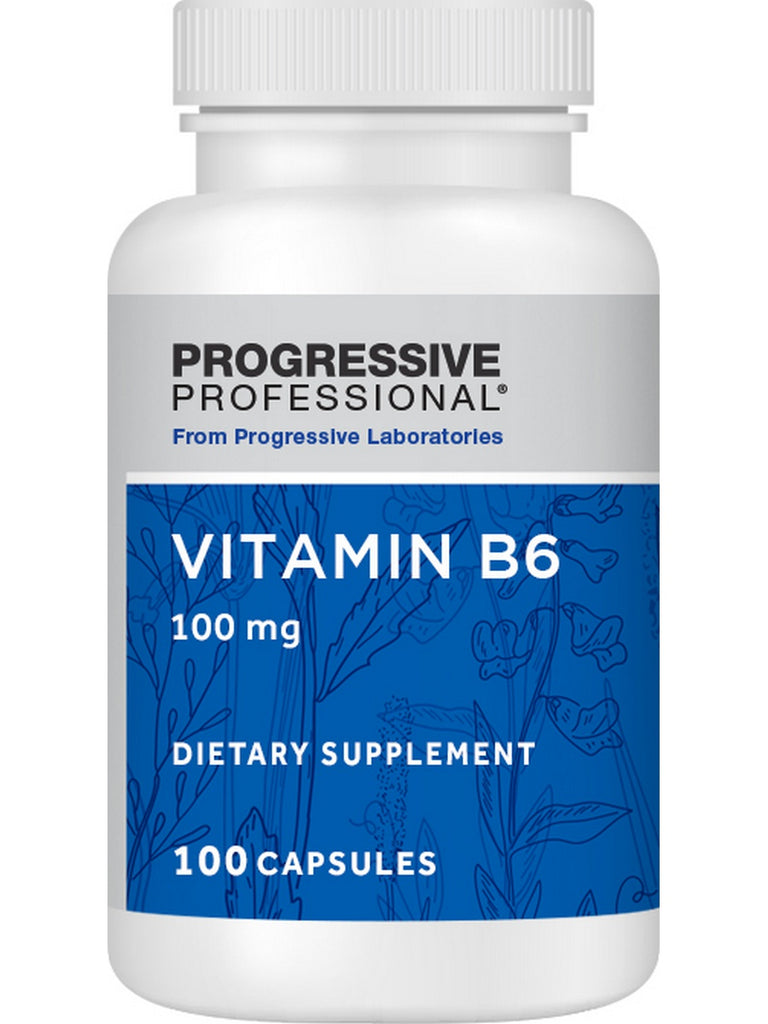 Progressive Labs, Vitamin B6, 100 mg, 100 Capsules