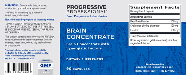 Progressive Labs, Brain Concentrate, 90 Capsules