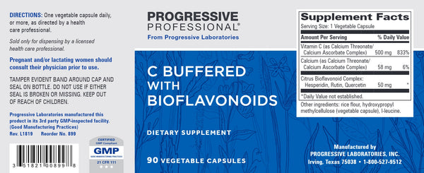 Progressive Labs, C Buffered with Bioflavonoids, 90 Vegetable Capsules