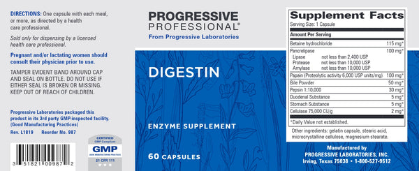 Progressive Labs, Digestin, 60 Capsules