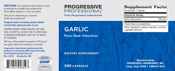 Progressive Labs, Garlic, 100 Capsules