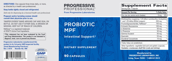 Progressive Labs, Probiotic MPF, 90 Capsules