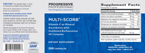 Progressive Labs, Multi-Scorb, 200 Capsules