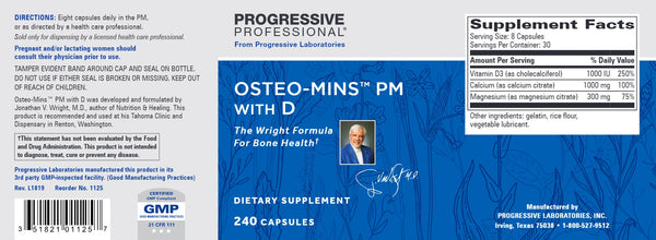 Progressive Labs, Osteo-Mins PM with D, 240 Capsules