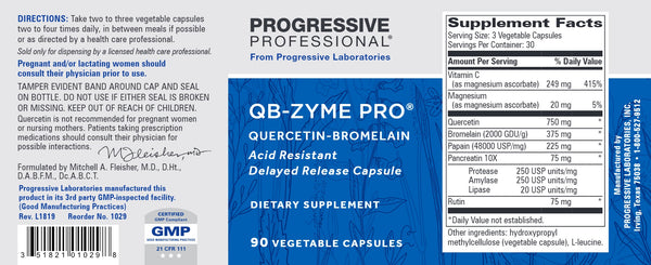 Progressive Labs, QB-Zyme Pro, 90 Vegetable Capsules