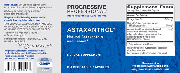 Progressive Labs, Astaxanthol, 60 Vegetable Capsules