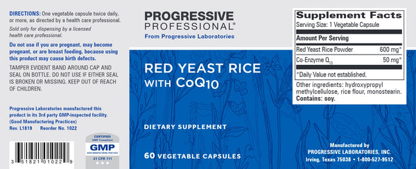 Progressive Labs, Red Yeast Rice with CoQ10, 60 Vegetable Capsules