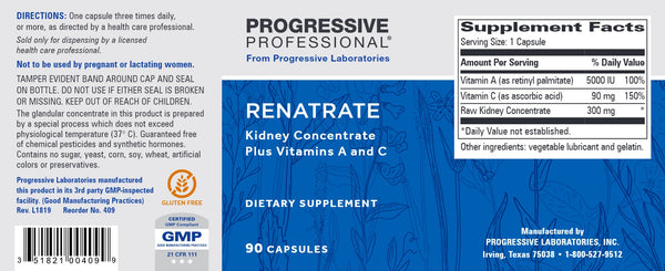 Progressive Labs, Renatrate, 90 Capsules