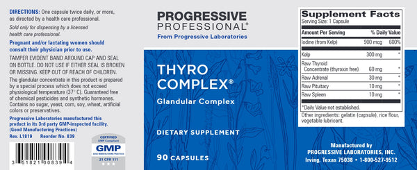 Progressive Labs, Thyro Complex, 90 Capsules
