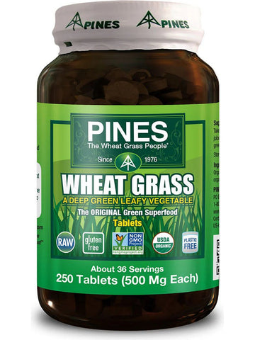 PINES Wheat Grass, Wheat Grass 500 mg, 250 Tablets
