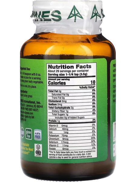 PINES Wheat Grass, Barley Grass Powder, 3.5 oz