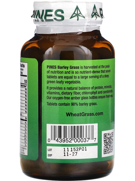 PINES Wheat Grass, Barley Grass, 250 Tablets
