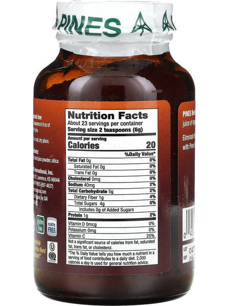 PINES Wheat Grass, Organic Beet Juice Powder, 5 oz