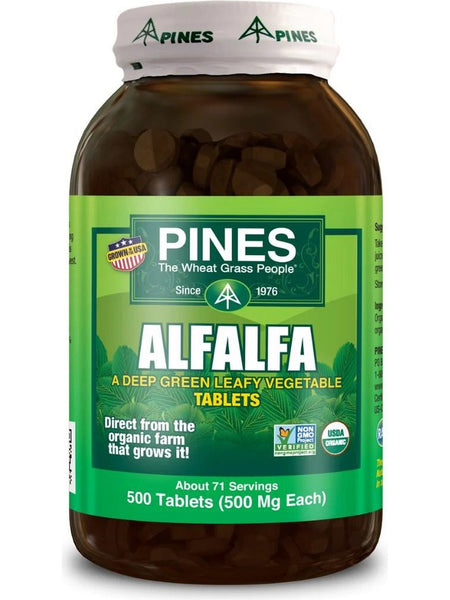 PINES Wheat Grass, Alfalfa, 500 Tablets