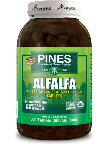 PINES Wheat Grass, Alfalfa, 500 Tablets