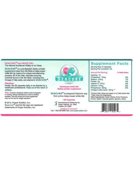 Proper Nutrition, Seacure, Blister, 180 Capsules