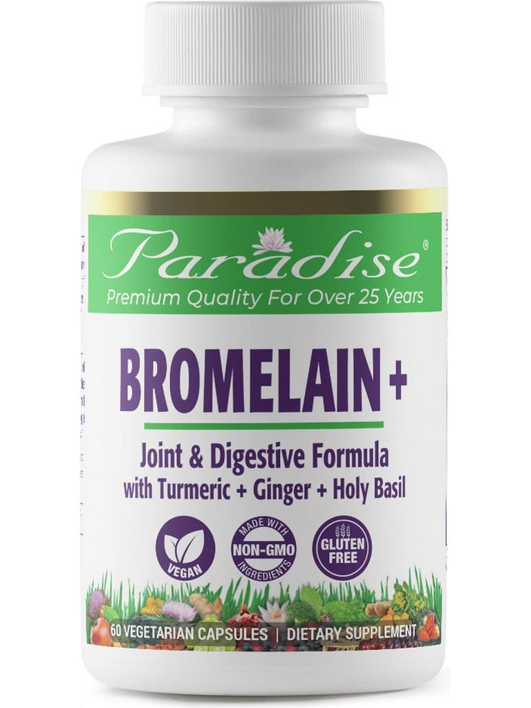Paradise Herbs, Bromelain +, 60 vegetarian capsules