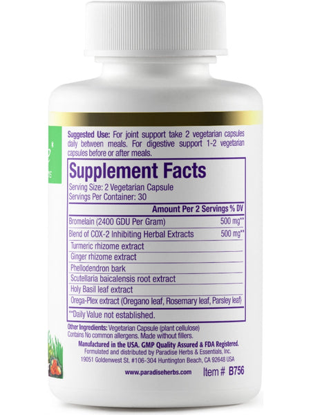 Paradise Herbs, Bromelain +, 60 vegetarian capsules