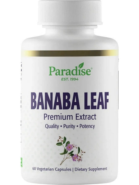 Paradise Herbs, Banaba leaf, 60 Vegetarian Capsules