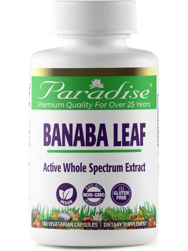 Paradise Herbs, Banaba leaf, 180 vegetarian capsules