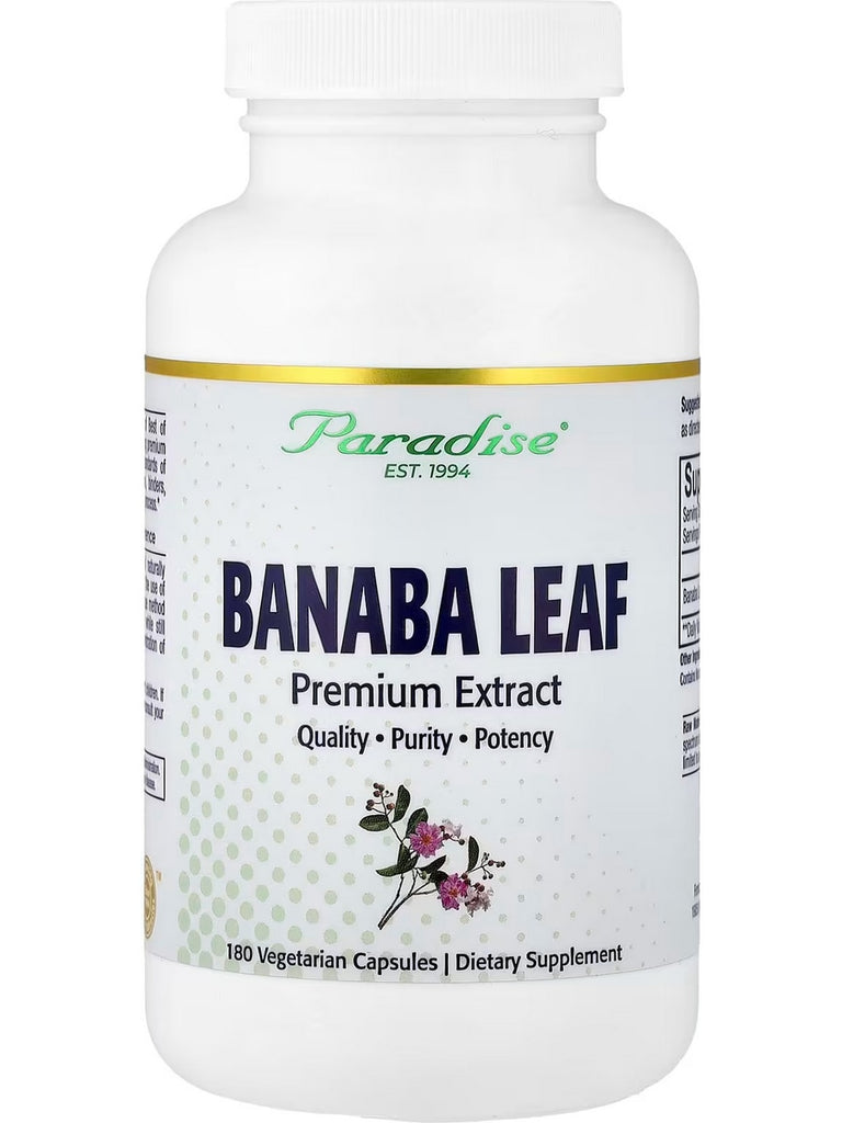 Paradise Herbs, Banaba leaf, 180 Vegetarian Capsules