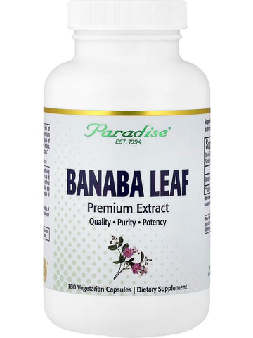 Paradise Herbs, Banaba leaf, 180 Vegetarian Capsules