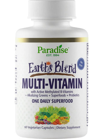 Paradise Herbs, Earth's Blend, Multivitamin, No Iron, 60 Vegetarian Capsules