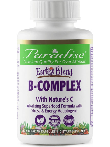 Paradise Herbs, Earth's Blend, B Complex, 60 vegetarian capsules